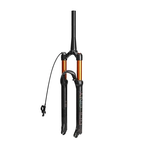 Mountain Bike Fork : YQQQQ MTB Bike Air Suspension Fork 26 27.5 29 Inch Damping Adjustment 120mm Travel (Color : Tapered-remote lockout, Size : 29inch)