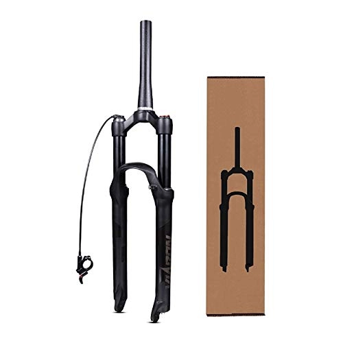 Mountain Bike Fork : YQQQQ MTB Front Suspension Forks 26 Inch 27.5 29ER, 1 / 1-2 Remote Control Double Air Chamber Fork 120mm (Color : Black, Size : 26inch)