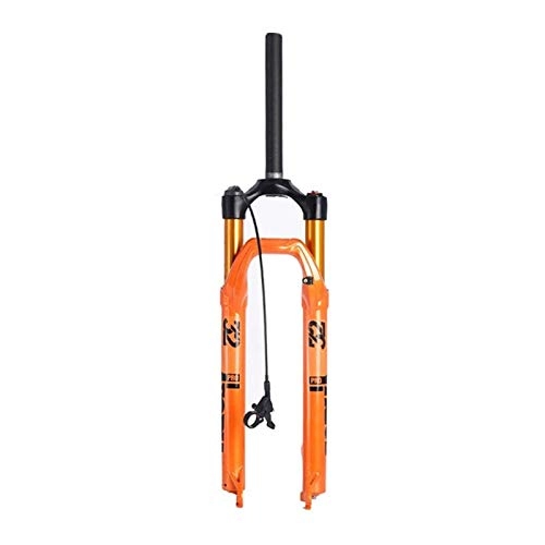 Mountain Bike Fork : YQQQQ Orange MTB Bicycle Front Fork 27.5 / 29 Inch, 9mm QR Suspension Air Forks for MTB XC Offroad Bikes (Color : Remote lockout, Size : 27.5inch)
