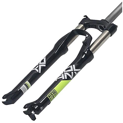 Mountain Bike Fork : YSHUAI 24 Inches Bicycle Fork Suspension MTB Bicycle Suspension Fork Bike Fork Oil / Spring Straight 28.6Mm Travel 110Mm Disc Brake HL QR 9Mm Bicycle Fork 1780G, Green