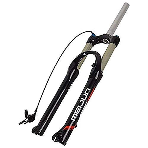 Mountain Bike Fork : YSHUAI 26 Inch MTB Air Suspension Fork Bicycle Fork Bike Forks Bicycle Aluminum Alloy Hydraulic Shock Absorbers Lock Remote Control Disc Brake 1-1 / 8"Travel 100Mm, Black