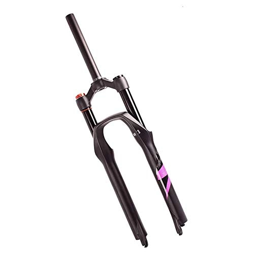 Mountain Bike Fork : YSHUAI Bicycle fork, 26 27.5 29 inch MTB bicycle fork, Suspension fork, Shoulder control All aluminum alloy Rebound adjustment Deadlock function 140mm, Purple, 26inch