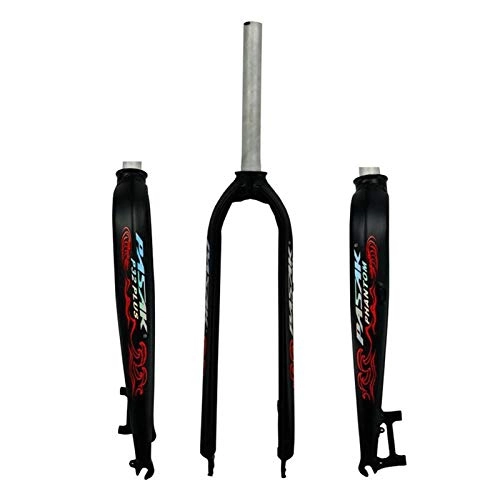 Mountain Bike Fork : Yuanfang NUE Bike Oil-cast Hard Forks For MTB 26 / 27.5 / 29 Inch Road Bike 700C Aluminum Alloy Front Suspension Fork Disc Brake Matte Black+Red Reflective Pattern CN (Size : 29"(700C))