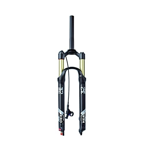 Mountain Bike Fork : YUISLE 26 / 27.5 / 29 Inch MTB Air Suspension Fork Travel 100mm Damping Adjustment Mountain Bike Fork 1-1 / 8 QR 9mm Manual / Remote Straight Tube Magnesium Alloy Fork (Color : Remote, Size : 27.5 inch)