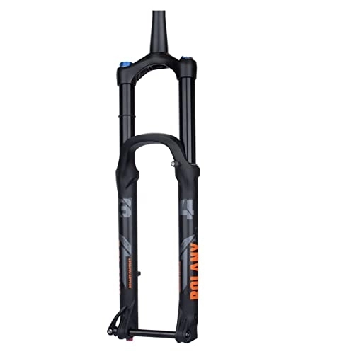 Mountain Bike Fork : YUISLE 27.5 / 29in Mountain Bike Air Suspension Inverted Downhill Fork Thru Axle Boost 15x110mm Travel 155mm Air Suspension Fork (Color : Black tube, Size : 29")