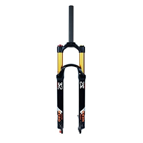 Mountain Bike Fork : YUISLE Mountain Bike Suspension Fork 26 / 27.5 / 29 Inch MTB Air Magnesium Alloy Fork Travel 140mm 1-1 / 8 Straight Tube Damping Adjustment QR Manual / Remote Lockout (Color : Manual, Size : 27.5 inch)