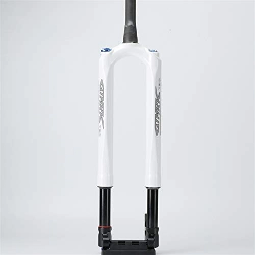 Mountain Bike Fork : Ywzhushengmaoyi MTB Carbon Bicycle Fork Mountain Bike Fork 27.5 29er RS1 ACS Solo Air 100 * 15MM Predictive Steering Suspension Oil and Gas Fork Bike Front Fork (Color : 29inch White)