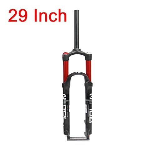 Mountain Bike Fork : YZLP Bike forks MTB Bike Magnesium Alloy Suspension Air Fork Dual Air Red / black Bicycle Straight Tube 26 / 27.5 / 29 inch Quick Release Fork (Color : 29er Red)