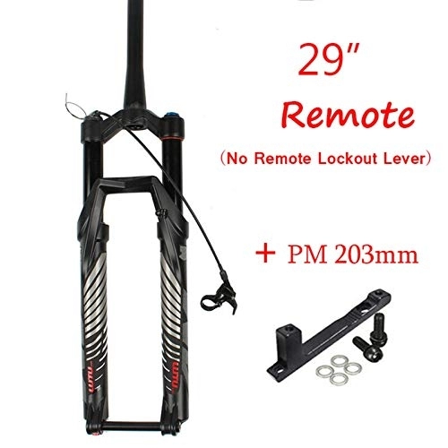 Mountain Bike Fork : Z-LIANG MTB Suspension Air Fork 26 27.5 29' Tapered Steer Mountain Bicycle Fork 140mm Travel Bike Forks Crown / Remote Lockout (Color : 29 remote 203)