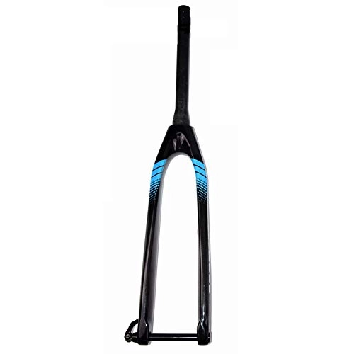 Mountain Bike Fork : Zatnec 26-inch Thru-axle MTB Front Fork, Full Carbon Fiber Disc Brake Straight Tube Hard Fork (Color : Blue, Size : 26inch)