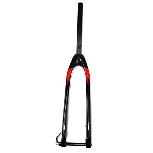 Mountain Bike Fork : Zatnec Bicycle Front Fork, Thru-axle Version Straight Tube Hard Fork, Suitable For 26 / 27.5 / 29inch MTB Bicycle (Color : Red, Size : 26inch)