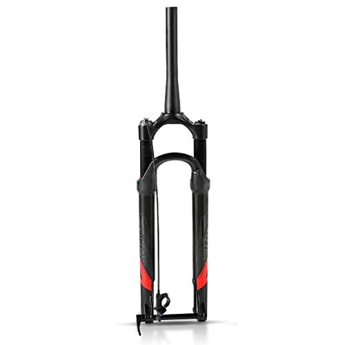 Mountain Bike Fork : Zatnec Downhill Suspension Forks, 29inch MTB Aluminum-magnesium Alloy Cone Disc Brake Damping Adjustment Travel 100mm Black (Color : A, Size : 29inch)
