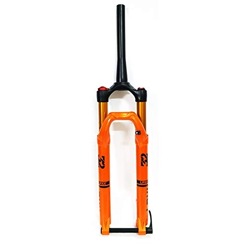 Mountain Bike Fork : Zatnec Front Fork, Barrel Shaft Cone Tube Shoulder Control Air Fork, 27.5 / 29 Inch Suspension Fork (Color : Orange, Size : 29inch)