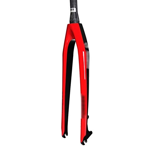 Mountain Bike Fork : Zatnec Front Fork, Bicycle Hard Fork, 26 Inch Disc Brake Cone Full Carbon Front Fork, Suitable For Mountain Bike (Color : Red, Size : 26inch)