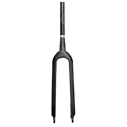 Mountain Bike Fork : Zatnec Mountain Bike Suspension Fork, 1-1 / 8'' Full Carbon Fiber Conical Tube Hard Fork Disc Brake 100mm Black 460g (Color : A)