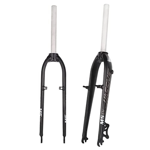 Mountain Bike Fork : ZCXBHD 26 / 27.5" MTB Rigid Fork 1-1 / 8" Threadless Straight Steerer Disc / V Brake Quick Release MTB Front Fork Aluminum Alloy Super-Light Bike Hard Forks (Color : A, Size : 26 / 27.5in)