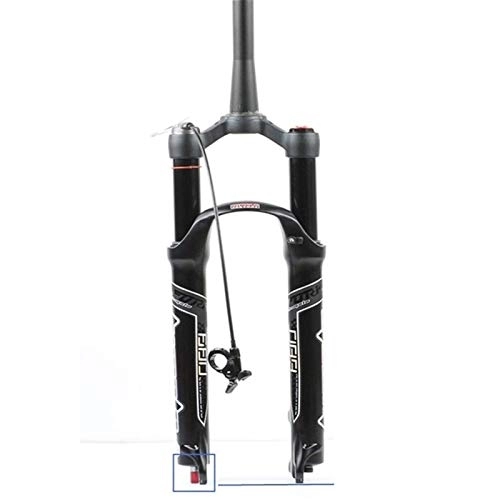 Mountain Bike Fork : ZCXBHD Adjustable damping Suspension Fork Straight tube / spinal canal air pressure fork Rebound Adjust QR Lock Out Ultralight 26 / 27.5 / 29 inch mountain bike (Color : Cone Remote, Size : 27.5inch)