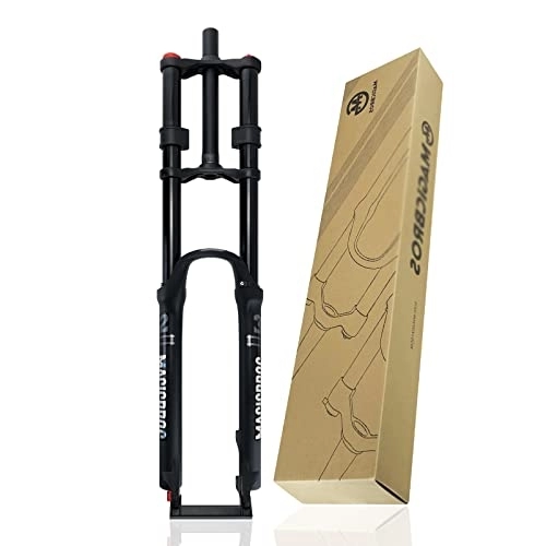 Mountain Bike Fork : ZCXBHD DH Mountain Bike Suspension Fork 26 / 27.5 / 29'' MTB Air Fork Travel 160mm 1-1 / 8 Straight Double Crown Fork Rebound Adjustable Manual Lockout QR 9MM (Color : With damping, Size : 29in)