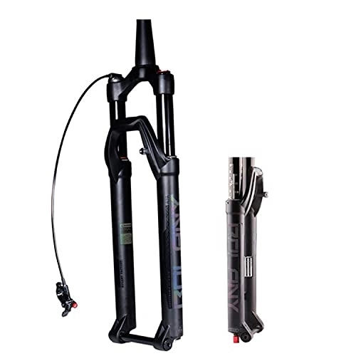 Mountain Bike Fork : ZCXBHD Mountain Bike Suspension Fork 27.5 / 29 inch Air MTB Bicycle Fork 1-1 / 2" Tapered Tube Rebound Adjust Thru Axle 15 X100 mm Travel 100mm Disc Brake (Color : Tapered Remote, Size : 29 inch)