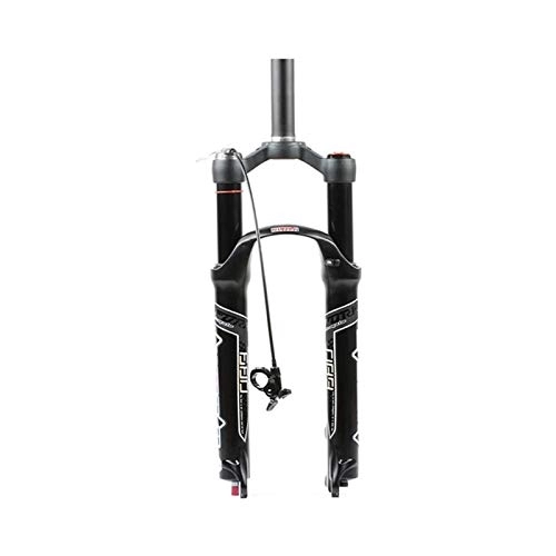 Mountain Bike Fork : ZCXBHD Mountain bike Suspension Fork Adjustable damping Straight tube / spinal canal air pressure fork Rebound Adjust QR Lock Out Ultralight Wire control (Color : Straight Remote, Size : 27.5inch)