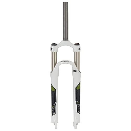 Mountain Bike Fork : ZECHAO 110mm Travel Mountain Bike Suspension Forks, 24inch 1-1 / 8" Aluminum Alloy 28.6mm Threadless Steerer Quick Release Mechanical Fork Accessories (Color : White green, Size : 24inch)