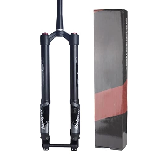 Mountain Bike Fork : ZECHAO Air Mountain Bike Suspension Fork, 1-1 / 2" Aluminum Alloy Stroke 140mm 15 * 110mm Axle Inverted Fork With Rebound Adjust Accessories (Color : Manual Lock, Size : 26inch)
