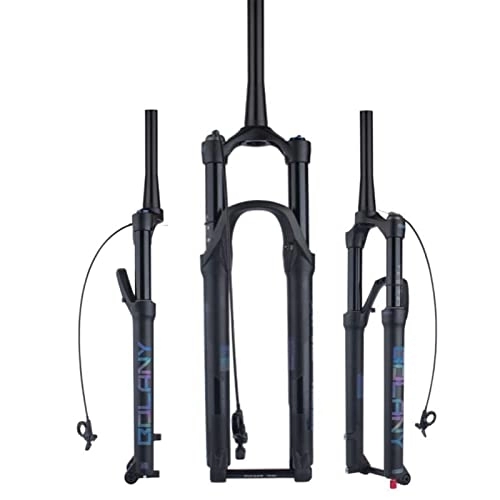 Mountain Bike Fork : ZECHAO Air Mountain Bike Suspension Forks, 140mm Travel 27.5 / 29in Bicycle Shock Absorber Forks Rebound Adjust 15 * 110mm Axle with Scale Accessories (Color : Remote Lock, Size : 27.5inch)