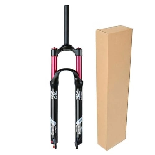 Mountain Bike Fork : ZECHAO Air Supension Front Fork, 26 / 27.5 / 29in, Quick Release Aluminum Alloy 140mm Travel Disc Brake 1-1 / 8" Mountain Bike Front Forks (Color : Straight Manual Lock, Size : 29inch)
