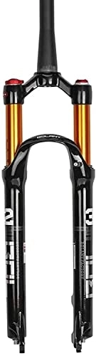 Mountain Bike Fork : ZECHAO Bicycle Suspension Fork 26 27.5 29in, Mountain Bike Double Air Chamber Fork Conical Tube Shoulder / Remote Lock Out Disc Brake 1-1 / 2" Accessories (Color : B, Size : 27.5inch)