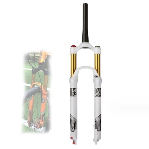 Mountain Bike Fork : ZECHAO Lightweight Alloy Mountain Bike Suspension Forks, 26 / 27.5 / 29er Disc Brake 120mm Travel Bicycle Shock Absorber Forks Rebound Adjust (Color : Tapered Manual Lock, Size : 27.5inch)