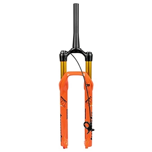 Mountain Bike Fork : ZFF 26 27.5 29 Inch MTB Air Suspension Fork Travel 100mm XC Mountain Bike Front Forks Damping Adjustment 1-1 / 2" Line Control Quick Release Magnesium +Aluminum Alloy (Color : Orange, Size : 27.5inch)