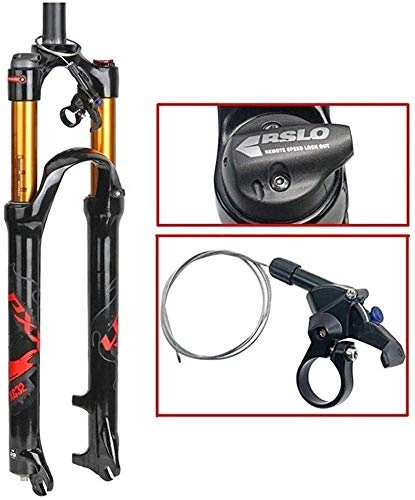 Mountain Bike Fork : ZFXNB 26 Inch Mountain Bike Suspension Fork, 1-1 / 8 'Lightweight Magnesium Alloy Mtb Bike Gas Fork Suspension Fork Suspension Shoulder Control 100Mm Bicycle Fork, Red-26Inch
