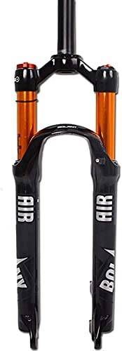 Mountain Bike Fork : ZHAOJ 26 / 27.5 / 29 Air Mountain Bike Suspension Forks, Straight Tapered Tube 28.6mm QR 9mm Travel 120mm Manual / Crown Lockout MTB Forks, Ultralight Gas Shock Absorber XC / AM / FR Bicycle Suspension Fork