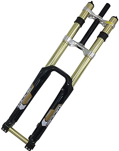 Mountain Bike Fork : ZHAOJ Mountain Bike AM Suspension Fork, 26 Inch Double Shoulder DH Bicycle Front Fork Disc Brakes MTB Downhill Front Fork With Damping Bike Suspension Fork