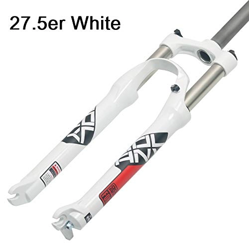 Mountain Bike Fork : ZHENHZ Fork Suspension 2019 New 26 / 27.5 / 29er MTB All Aluminum Alloy Mechanical Fork Suspension Spring Fork Damping For Bicycle Accessories, White-27.5in