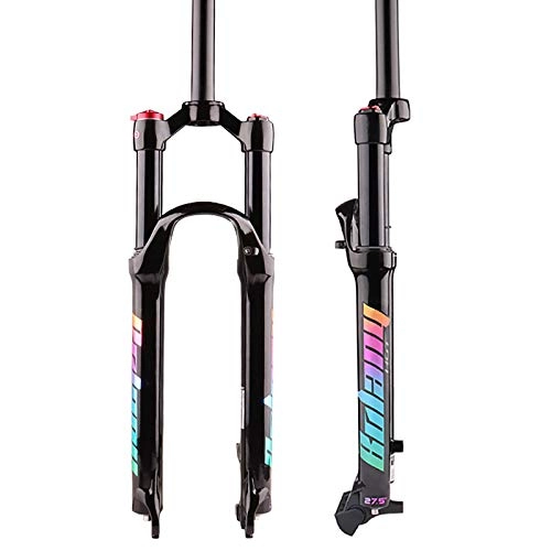 Mountain Bike Fork : ZHENHZ MTB Front Forks with ABS Lock Shoulder Control 26 / 27.5 / 29 inch Bicycle Suspension Fork MTB Air Shock Fork Travel 120MM Disc Brake 9MMQR for Cycling, Commuting, 27.5