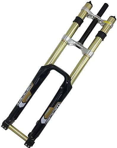 Mountain Bike Fork : ZHTY Mountain Bike AM Suspension Fork, 26 Inch Double Shoulder DH Bicycle Front Fork Disc Brakes MTB Downhill Front Fork With Damping Bike Suspension Fork