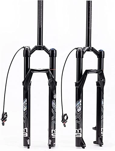 Mountain Bike Fork : ZLYJ 26 / 27 / 29 in 1-1 / 8 MTB Suspension Air Fork 120mm Travel, Straight / Tapered Mountain Bike Forks Crown / Remote Lockout, 9 * 100mm QR 34 Tube Bicycle Front Fork B, 27.5