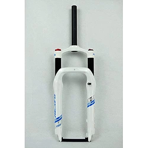 Mountain Bike Fork : zmigrapddn Bike Fork 20 inch air Fork Compatible with 4.0" Fat Tire Bicycle Accessories Discbrake QR 9mm Travel 120mm 1800g Compatible with Mountain Bikes (Color : Bwhite)