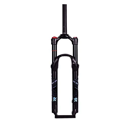 Mountain Bike Fork : ZNND 26 / 27.5 Inch Bike Suspension Fork, Air Pressure Shock Absorber Fork MTB Front Suspension Forks Shoulder Control 1-1 / 8” (Color : Black, Size : 27.5in)