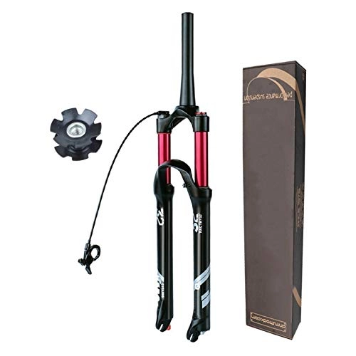 Mountain Bike Fork : ZPPZYE 26 inch 27.5 ” MTB Fork, Aluminum Alloy 1-1 / 8 ” Remote Control Bicycle Air Fork 29er with Rebound Adjust Travel 140mm (Color : Tapered tube, Size : 27.5 INCH)