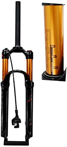 Mountain Bike Fork : ZQN Air Mountain Bike Suspension Fork, 26 27.5 29 Inch Straight Tube 1-1 / 8" QR 9Mm Travel 100Mm Manual / Crown Lockout MTB Forks 1790G Bicycle Cycling, Black remote, 29inch