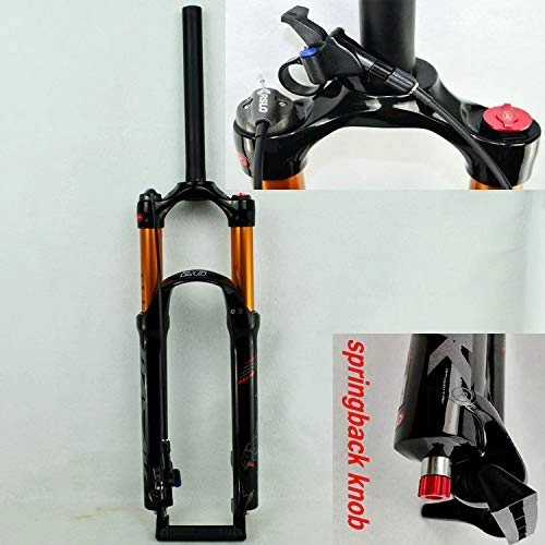 Mountain Bike Fork : ZQN Mountain Bike Suspension Fork, Air Fork, 26 / 27.5 / 29 Inch Straight Tube 1-1 / 8" QR 9Mm Travel 100Mm Manual / Crown Lockout MTB Forks 1790G Bicycle Cycling, Black remote, 26