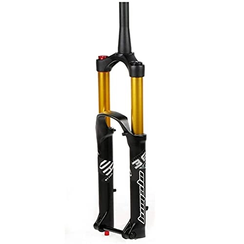 Mountain Bike Fork : ZQW 27.5 29 Inch Mountain Bike Fork, Bicycle Air Suspension Fork DH AM MTB Fork Hand Control Cone Tube 1-1 / 2" Disc Brake Thru Axle 15 * 110mm Travel 160mm (Color : B, Size : 27.5inch)