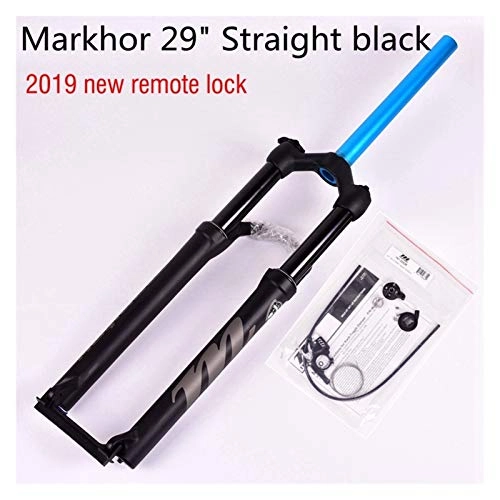 Mountain Bike Fork : ZSR-haohai MTB Bike Fork For 26 27.5 29er Mountain Bicycle Fork Oil and Gas Fork Remote Lock Air Damping Suspension Fork (Color : Straight remote BK29)