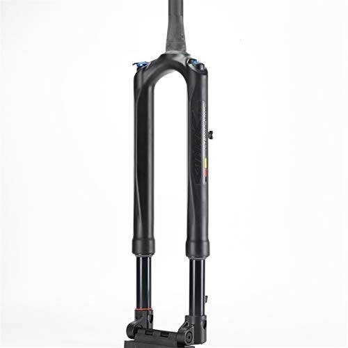Mountain Bike Fork : ZSR-haohai MTB Carbon Bicycle Fork Mountain Bike Fork 27.5 29er RS1 ACS Solo Air 100 * 15MM Predictive Steering Suspension Oil and Gas Fork (Color : 29inch Black)