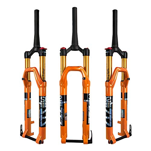 Mountain Bike Fork : ZTZ Mountain Bike Front Fork 27.5 29 Inch Thru Axle 15mm MTB Air Suspension Fork, Travel 140mm Rebound Adjust Mountain Bike Front Forks, 28.6mm Tapered Tube Manual Lockout Aluminum Alloy (27.5 inch)