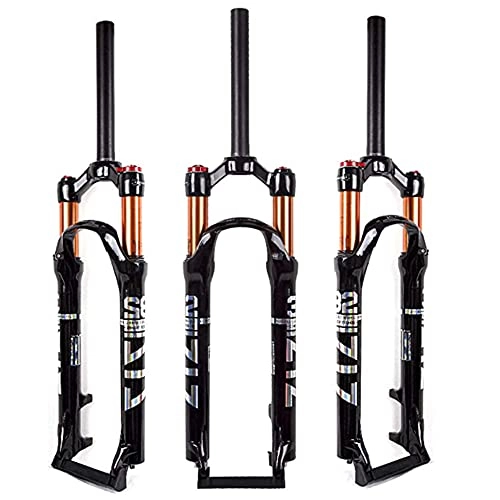 Mountain Bike Fork : ZTZ【UK STOCK Mountain Bike Front Fork, 26 / 27.5 / 29 inch Air Mountain Bike Suspension Fork Suspension MTB Gas Fork 100mm Travel Straight / Tapered Tube Bicycle Front Fork (Lock out, 29inch)