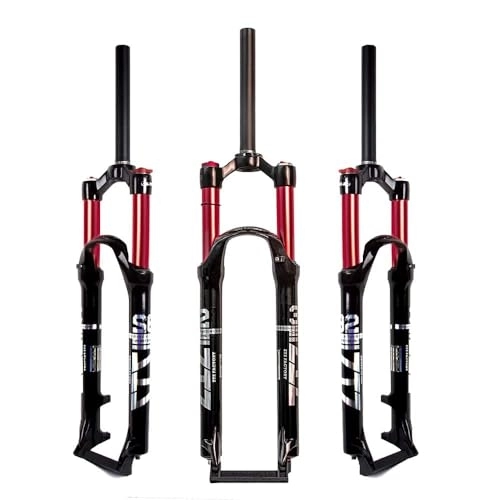 Mountain Bike Fork : ZTZ【UK STOCK】Mountain Front Fork 26 Inch 27.5 Inch 29 Inch Double Air Chamber Fork Bicycle Shock Absorber Front Fork Air Fork 26 inch Red Inner tube