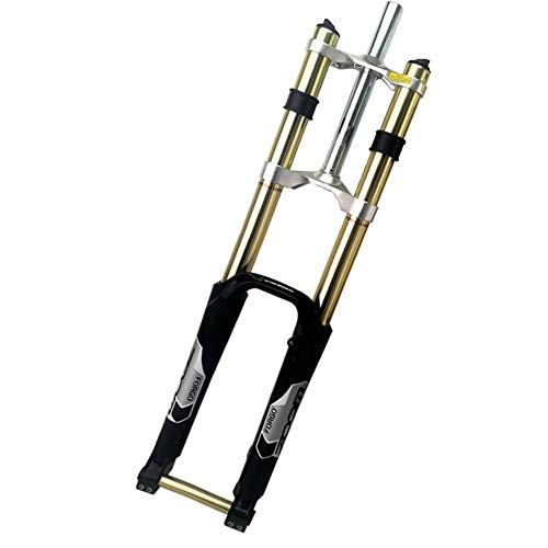 Mountain Bike Fork : Zwr Fork mountain air fork MTB bicycle shock absorbers, 680DH Rushing downhill oil brake, 20mm stroke cylinder shaft 170 mm (Color : Gold, Size : 26inch)